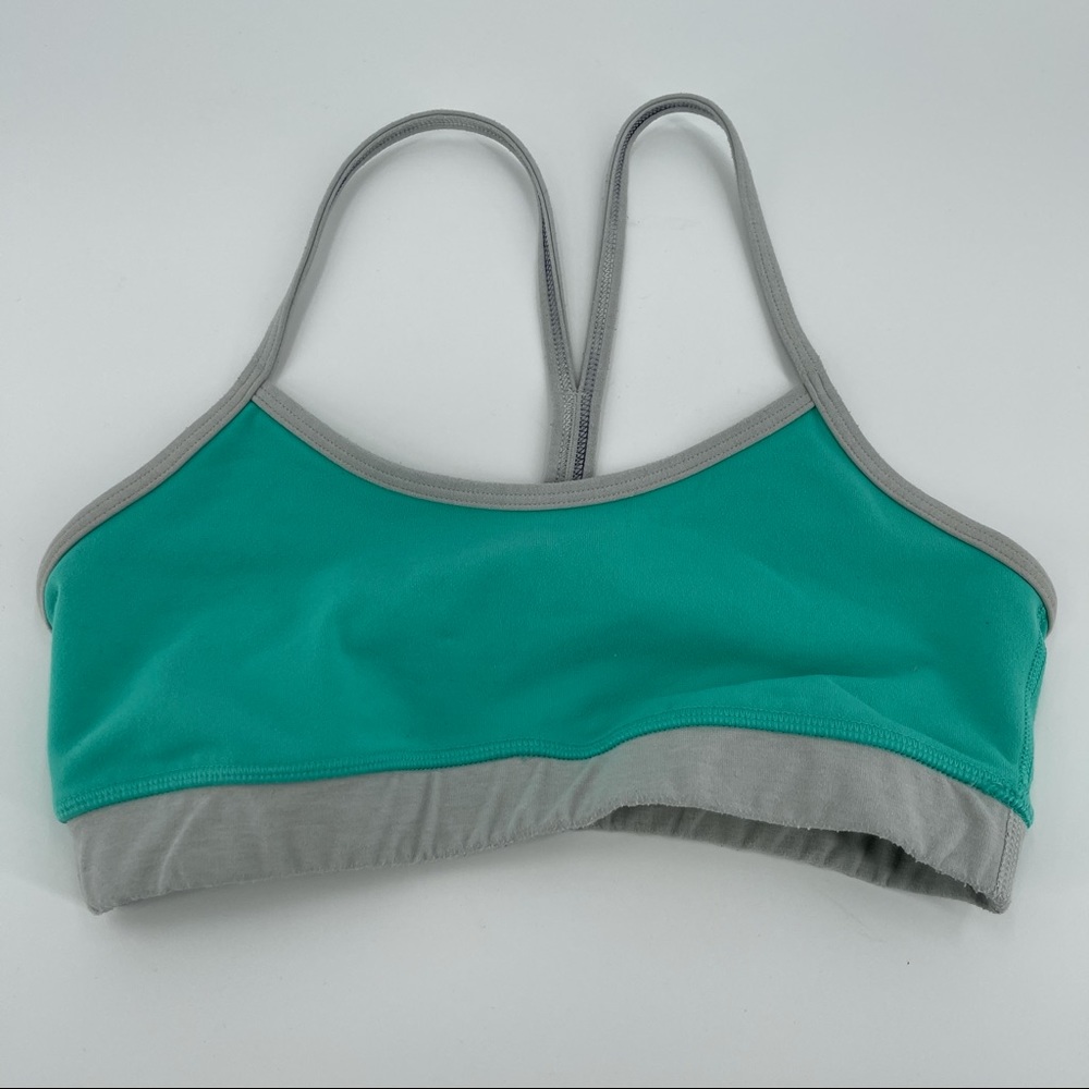 Lululemon Y Racerback Sports Bra Turquoise Gray Size 6
